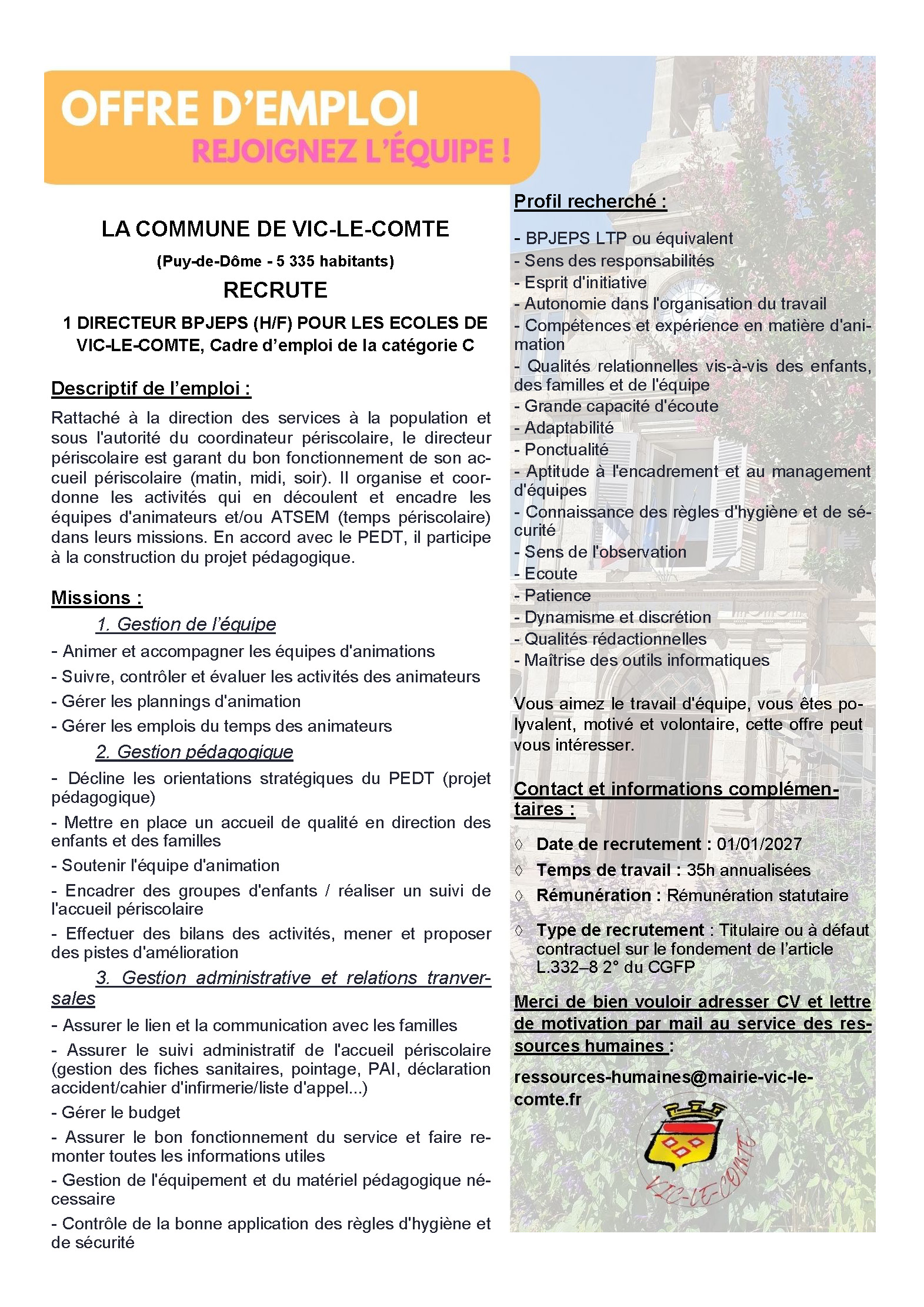 offre d'emploi